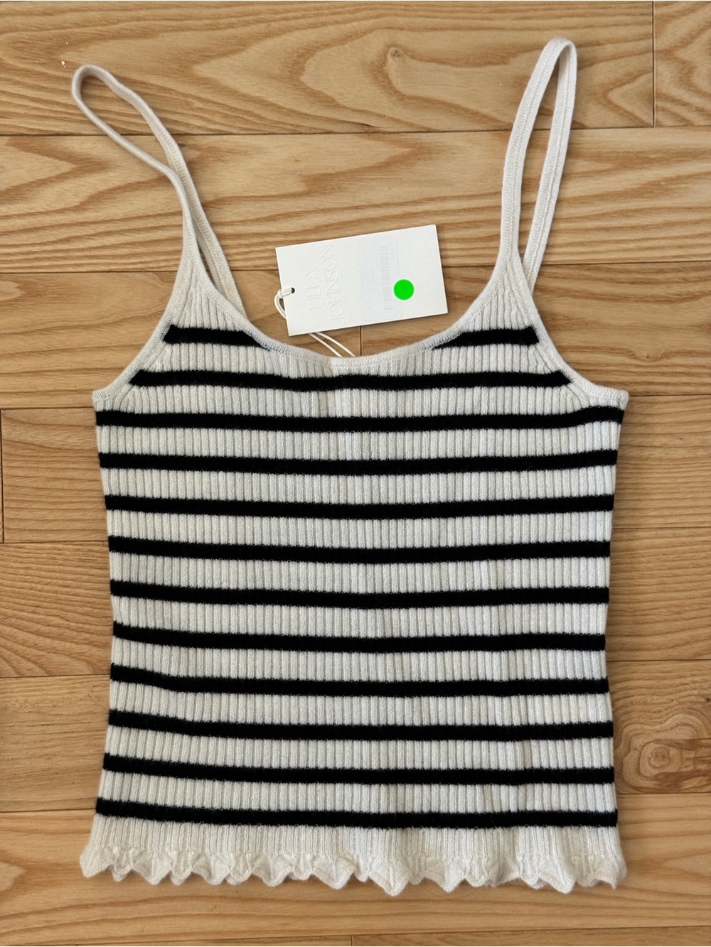 NWT Ulla Johnson Cashmere Striped Ribbed Knit Cami Tank Top Size S